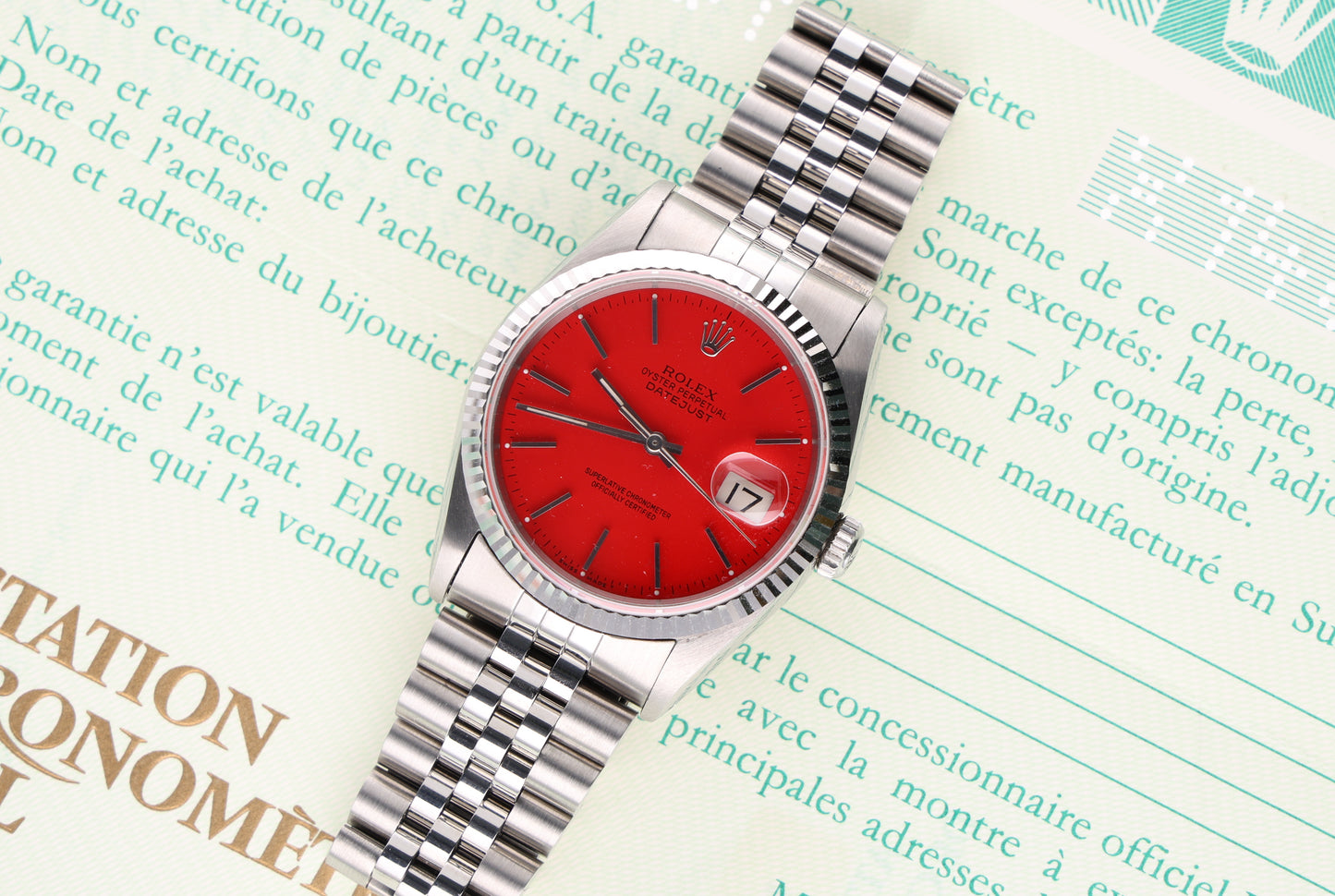 Rolex Datejust 16234 Red Custom dial
