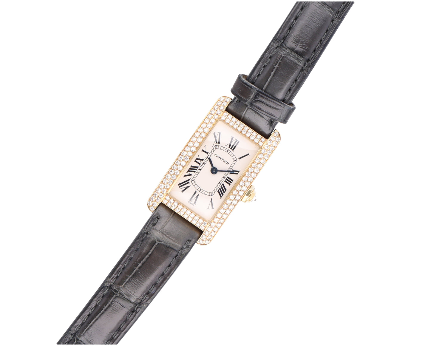Cartier gold tank americaine factory diamond