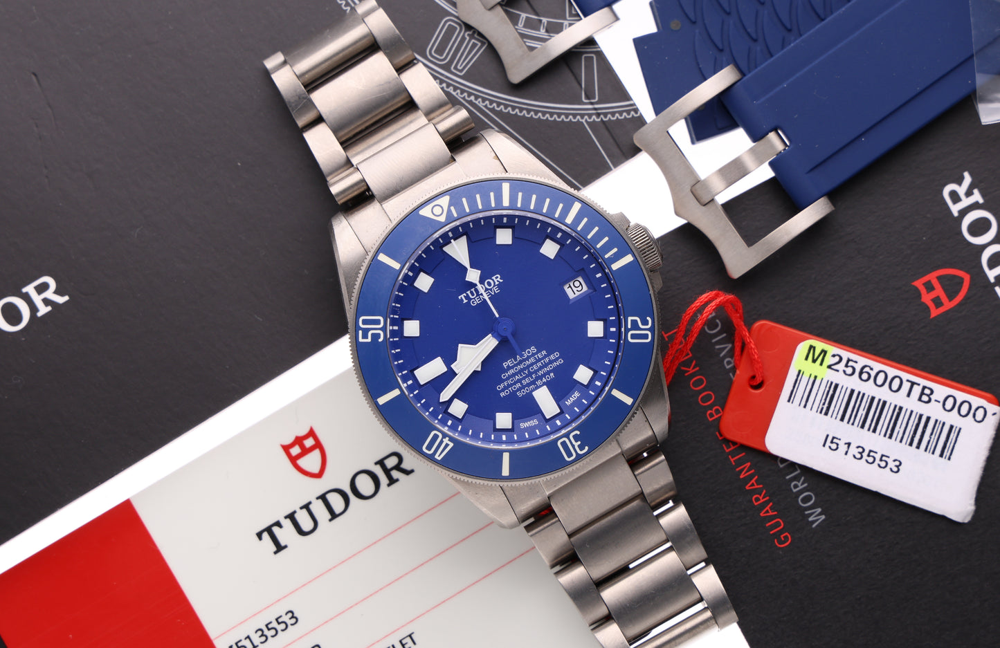 Tudor 25600TB Pelagos Blu dial double strap
