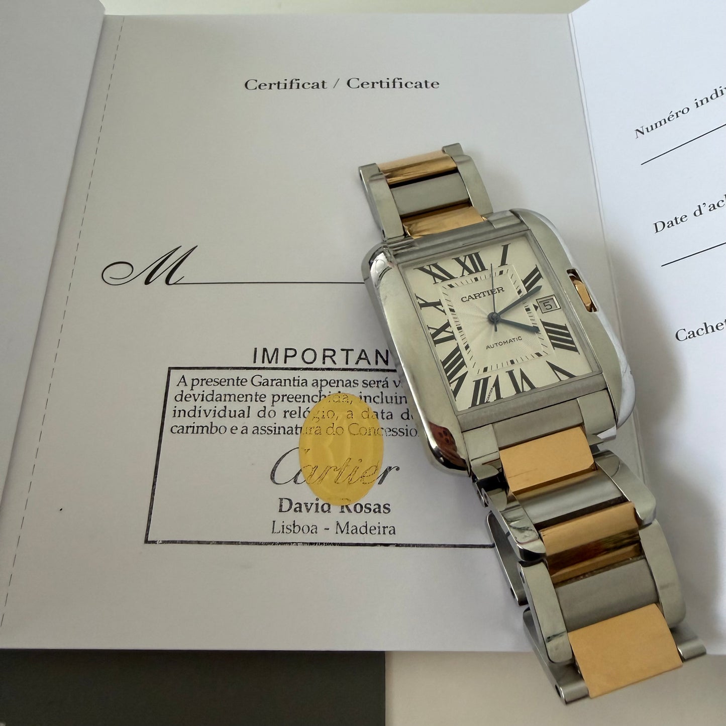 Cartier tank 3597 XL
