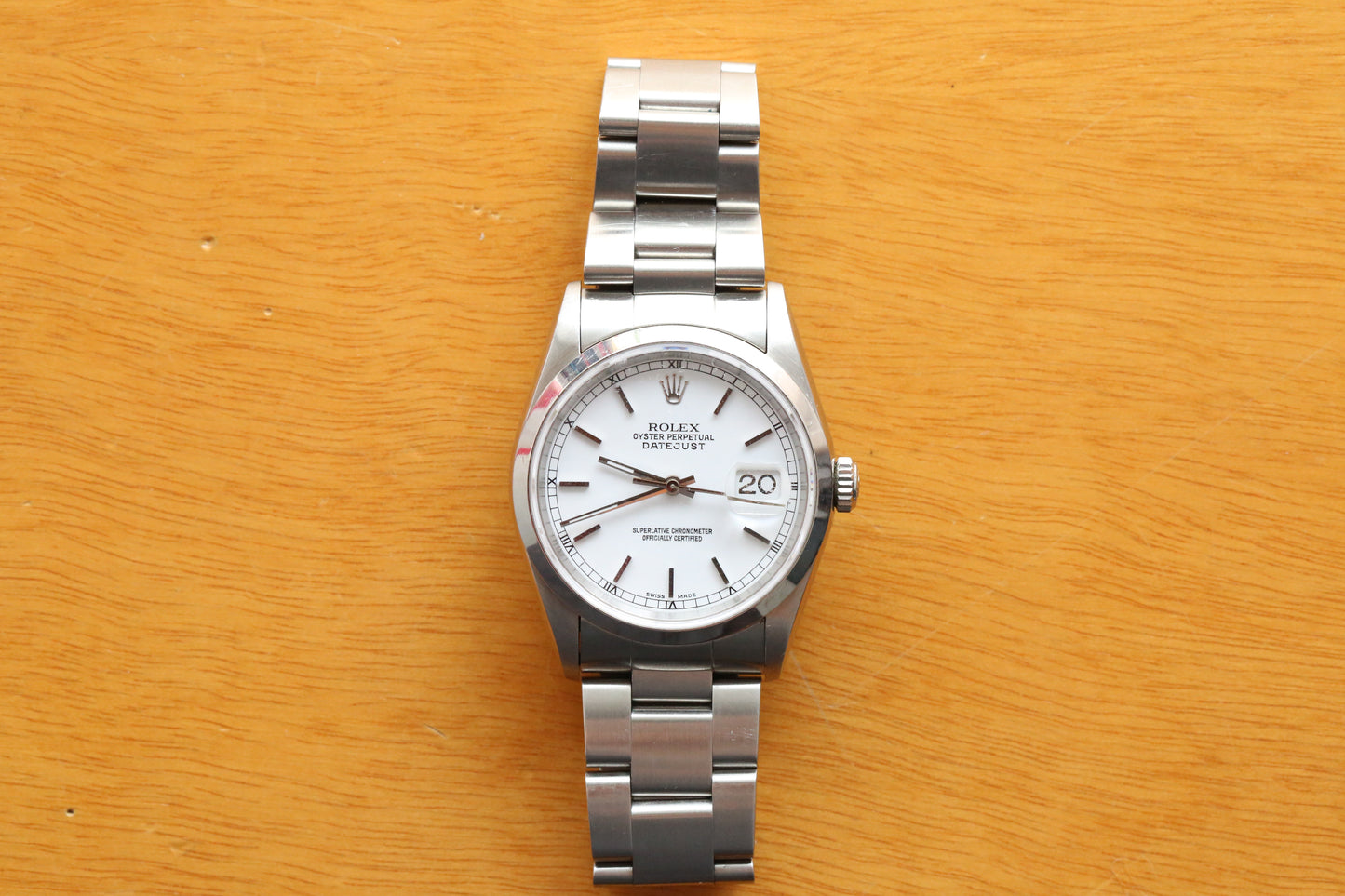 Rolex datejust 16200 white ceramic dial