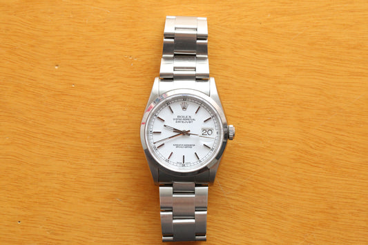 Rolex datejust 16200 white ceramic dial