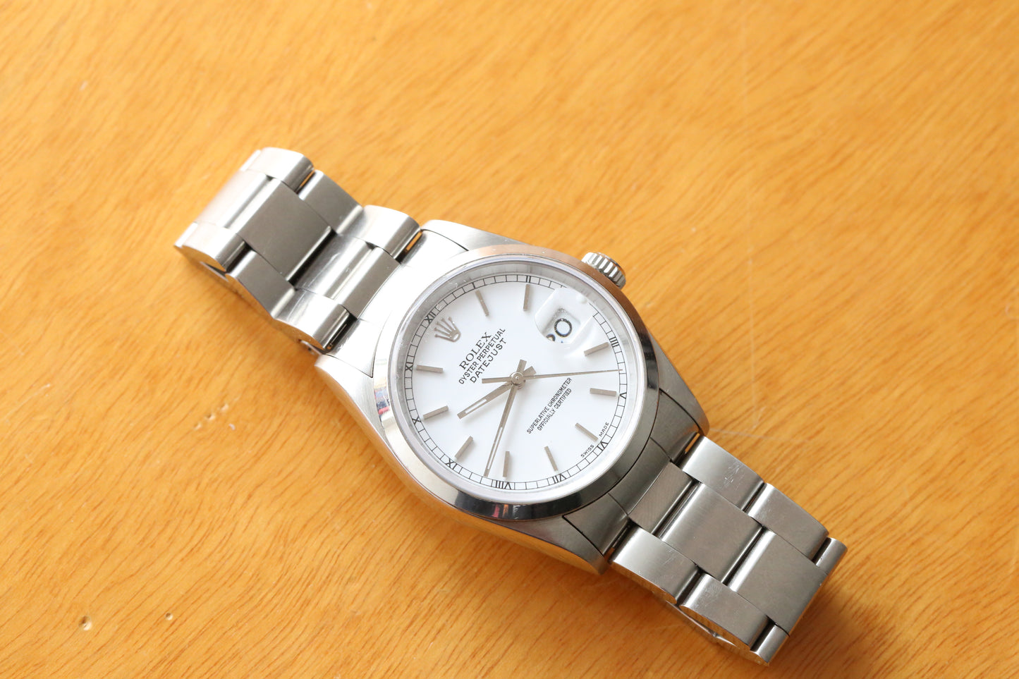 Rolex datejust 16200 white ceramic dial