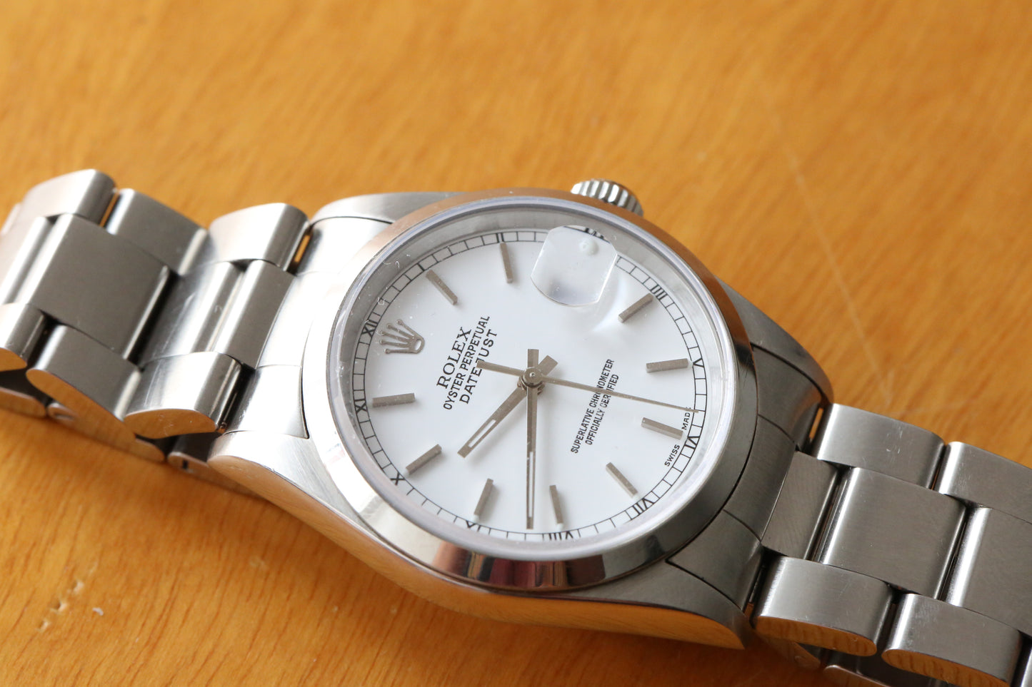 Rolex datejust 16200 white ceramic dial