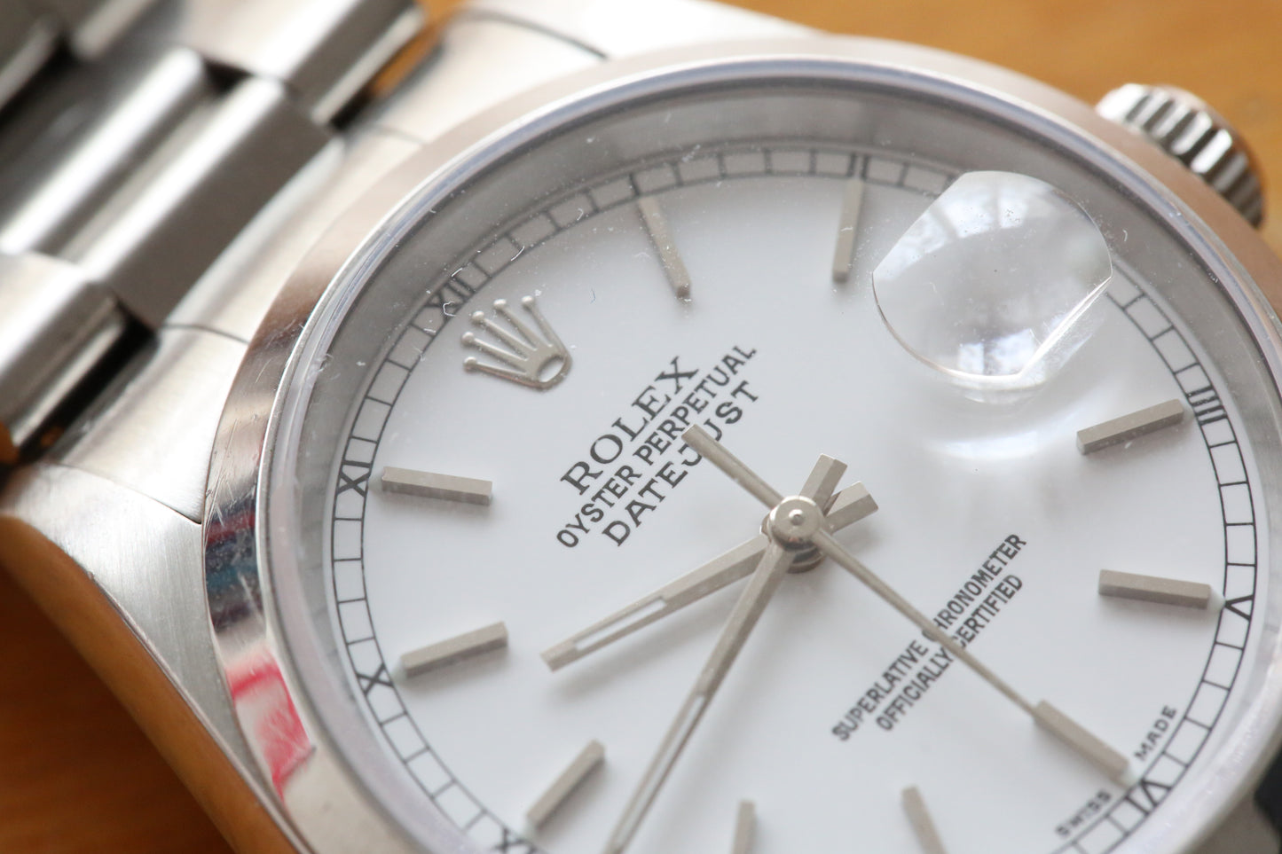 Rolex datejust 16200 white ceramic dial