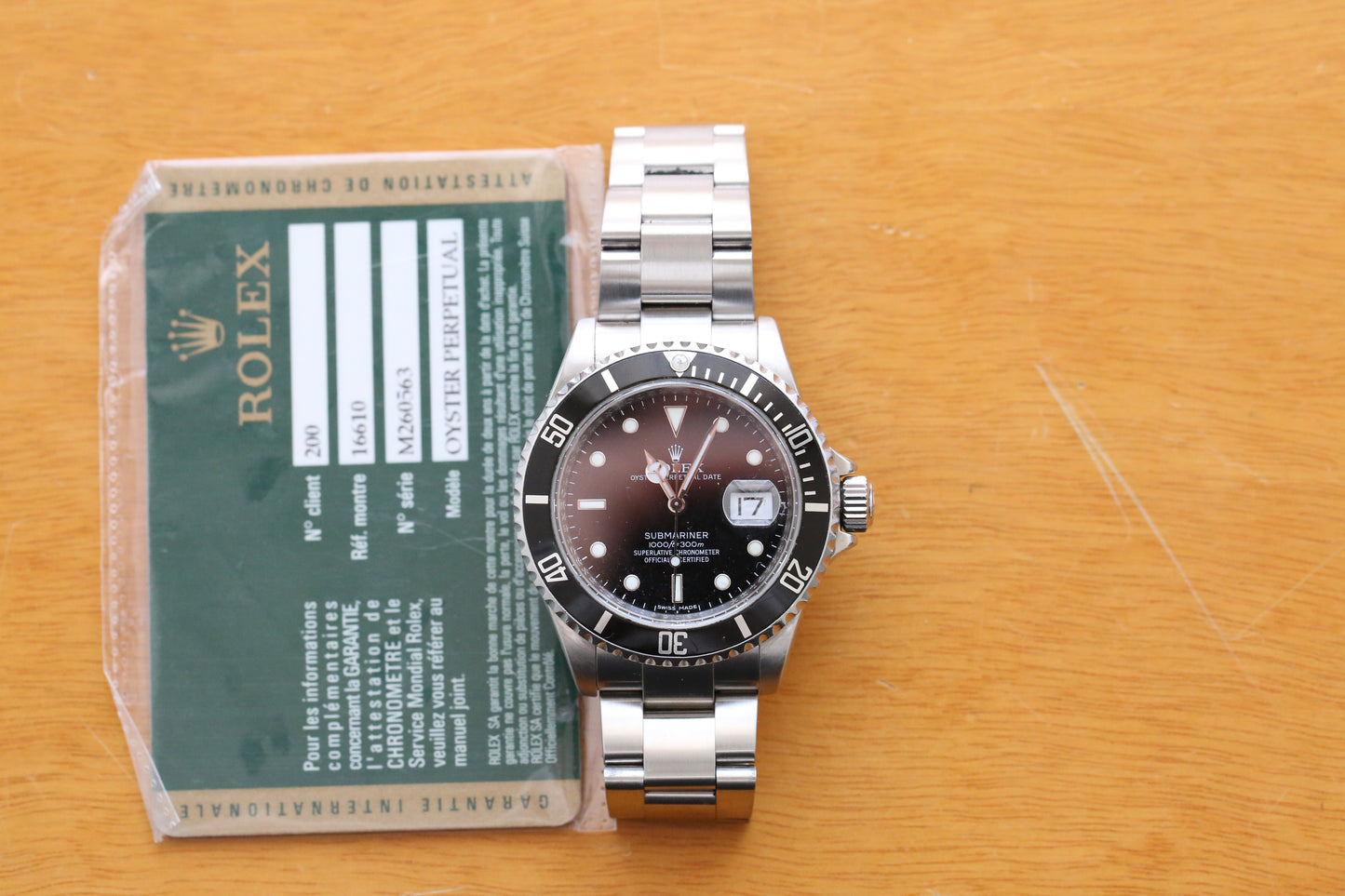 Rolex Submariner 16610 card