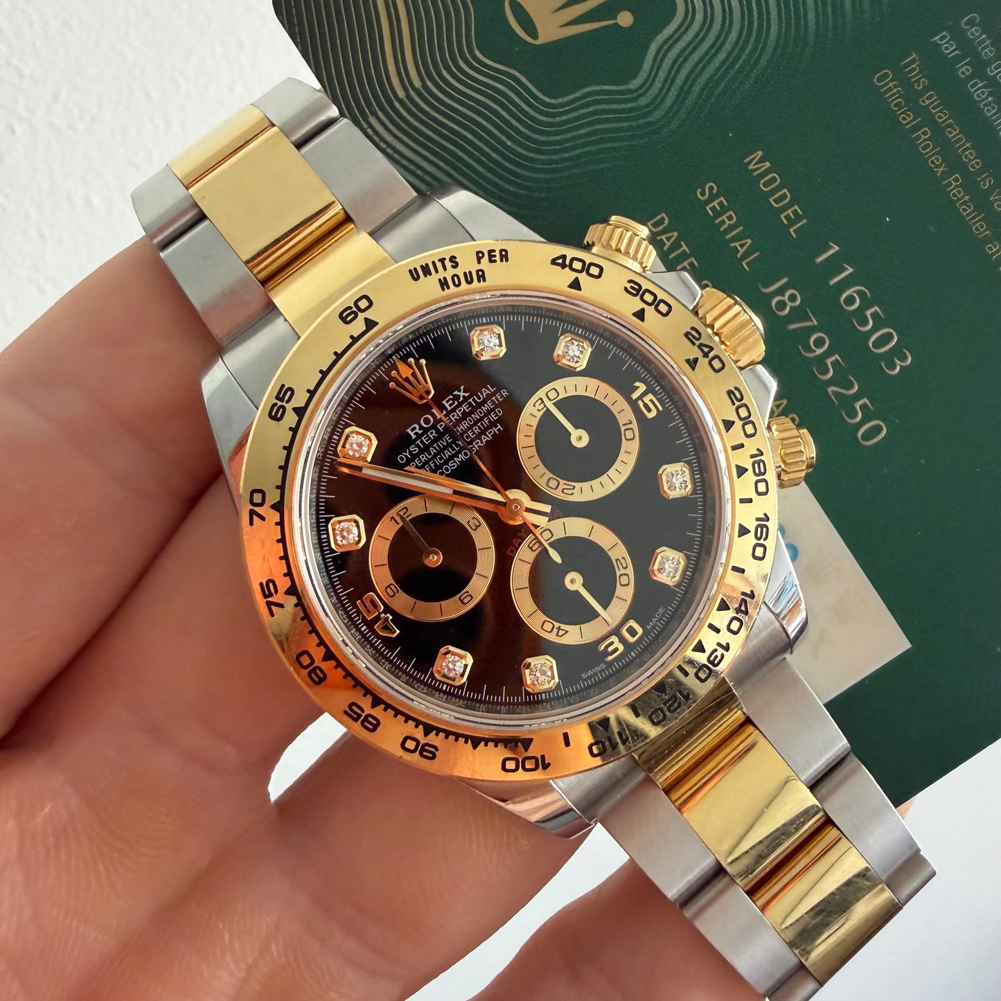 Rolex daytona new card 116503 new diaonds dial
