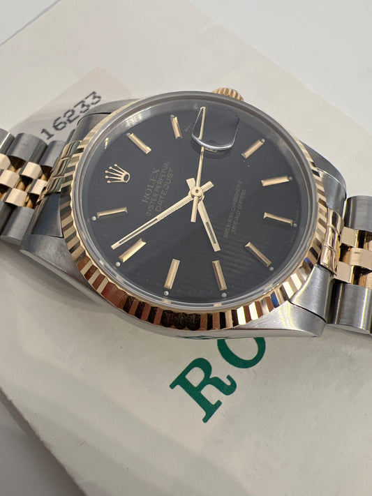 Rolex datejust 16233 black tapissery