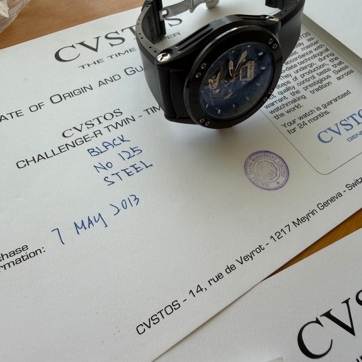 CUSTOS CHALLENGE-R  Orologio e garanzia in perfette condizioni, twin time, acc e pvd.