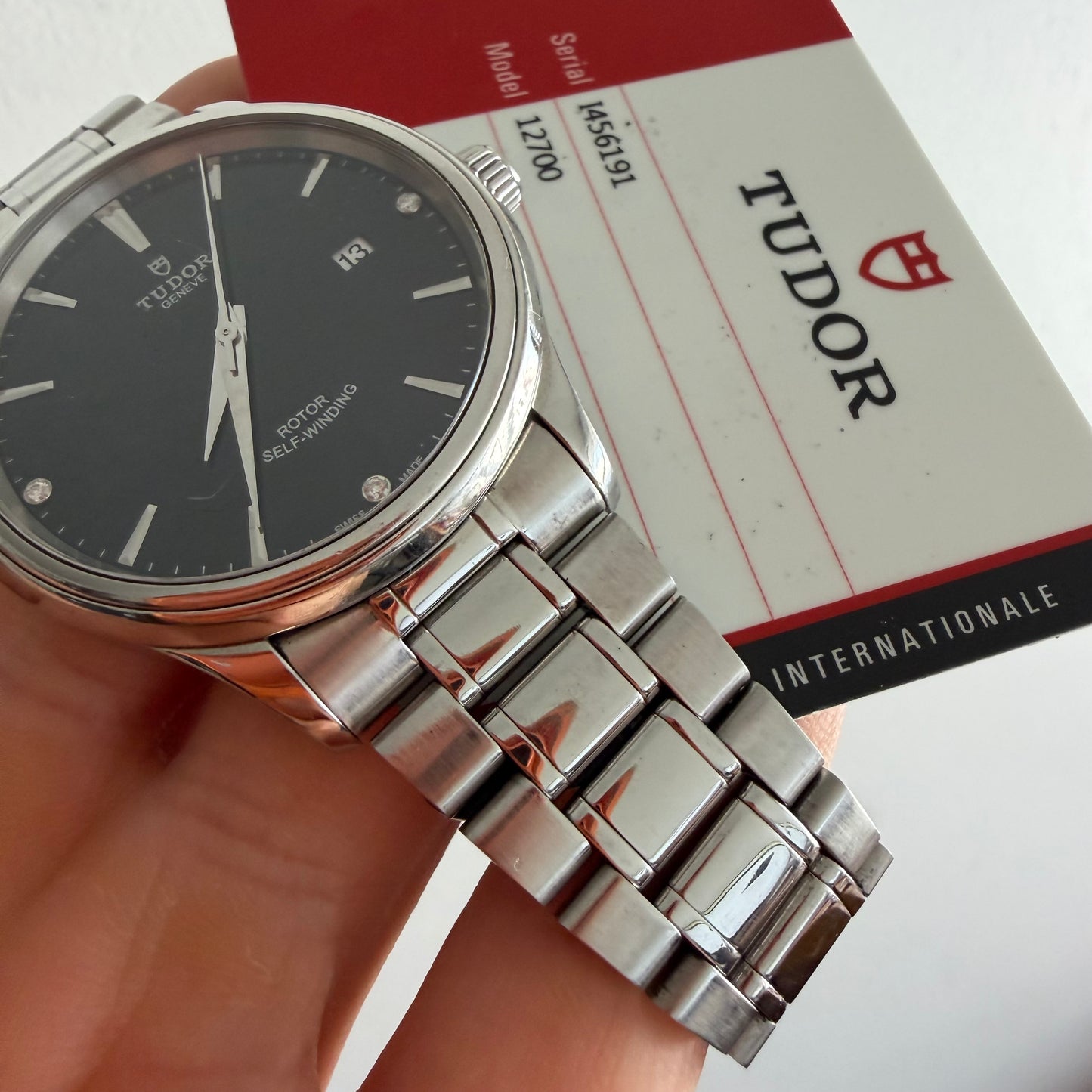 Tudor 12700 Style black diamonds