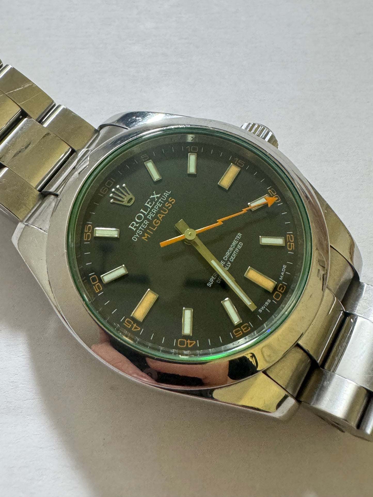 Rolex mill gauss 116400 vetro verde