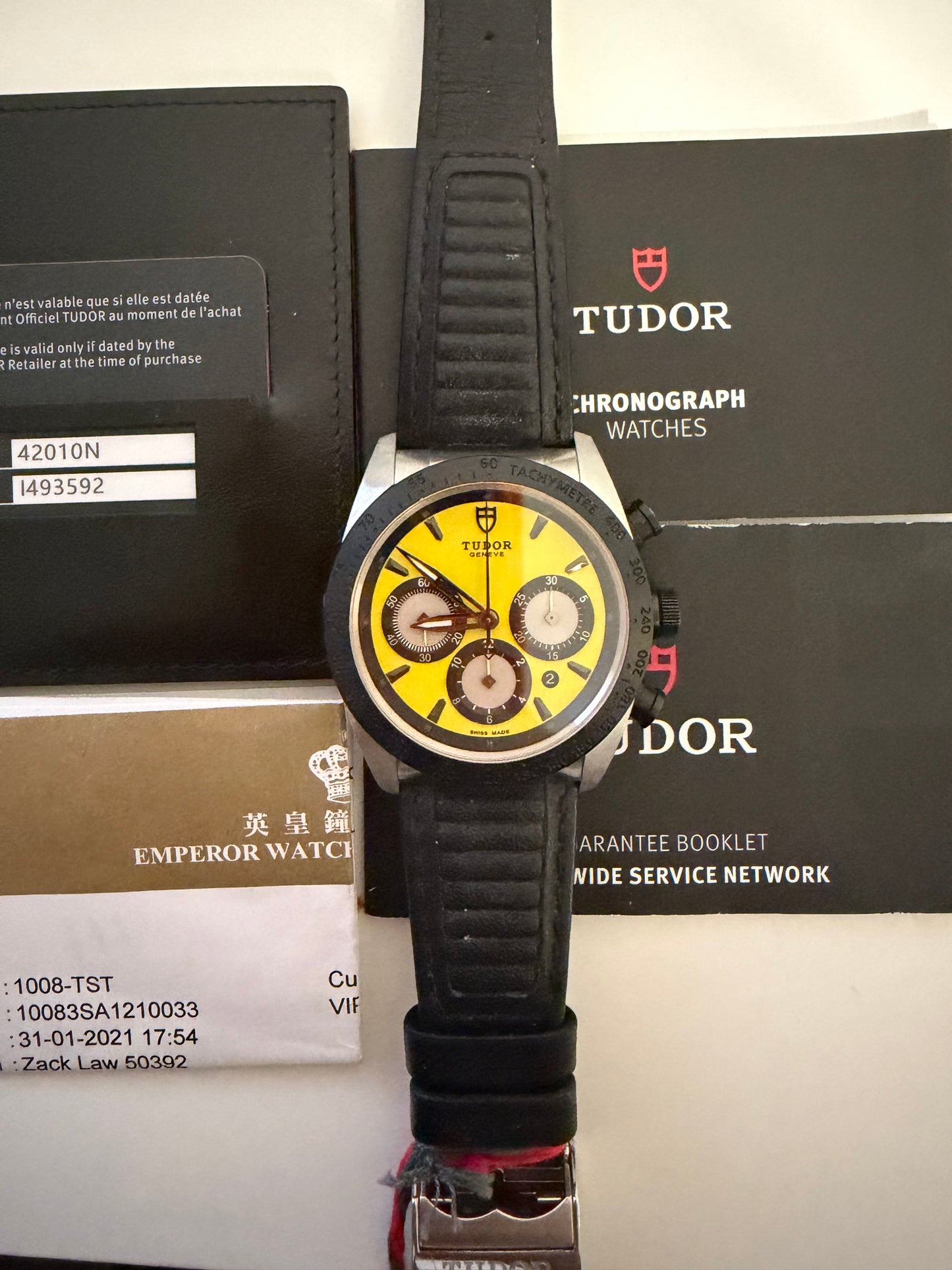Tudor 42010N Yellow dial