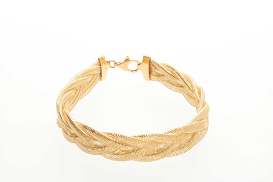 Bracciale maglia in tessuto in oro 18 kt