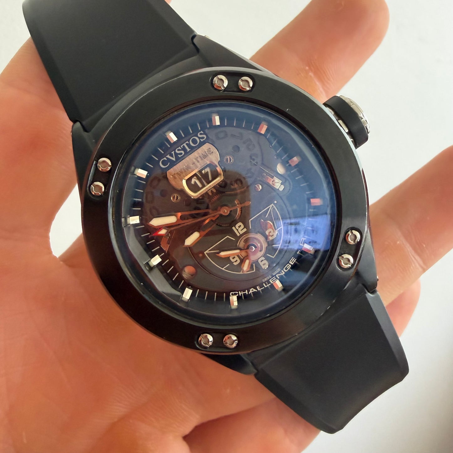 CUSTOS CHALLENGE-R  Orologio e garanzia in perfette condizioni, twin time, acc e pvd.