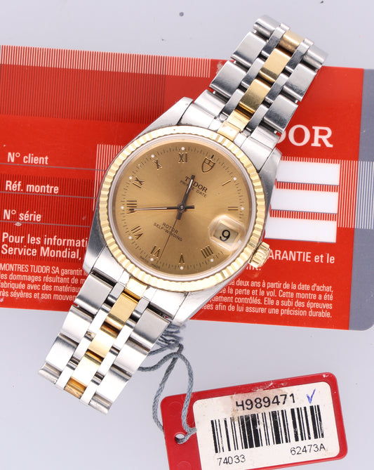 TUDOR 74033 34mm paper gold bezel