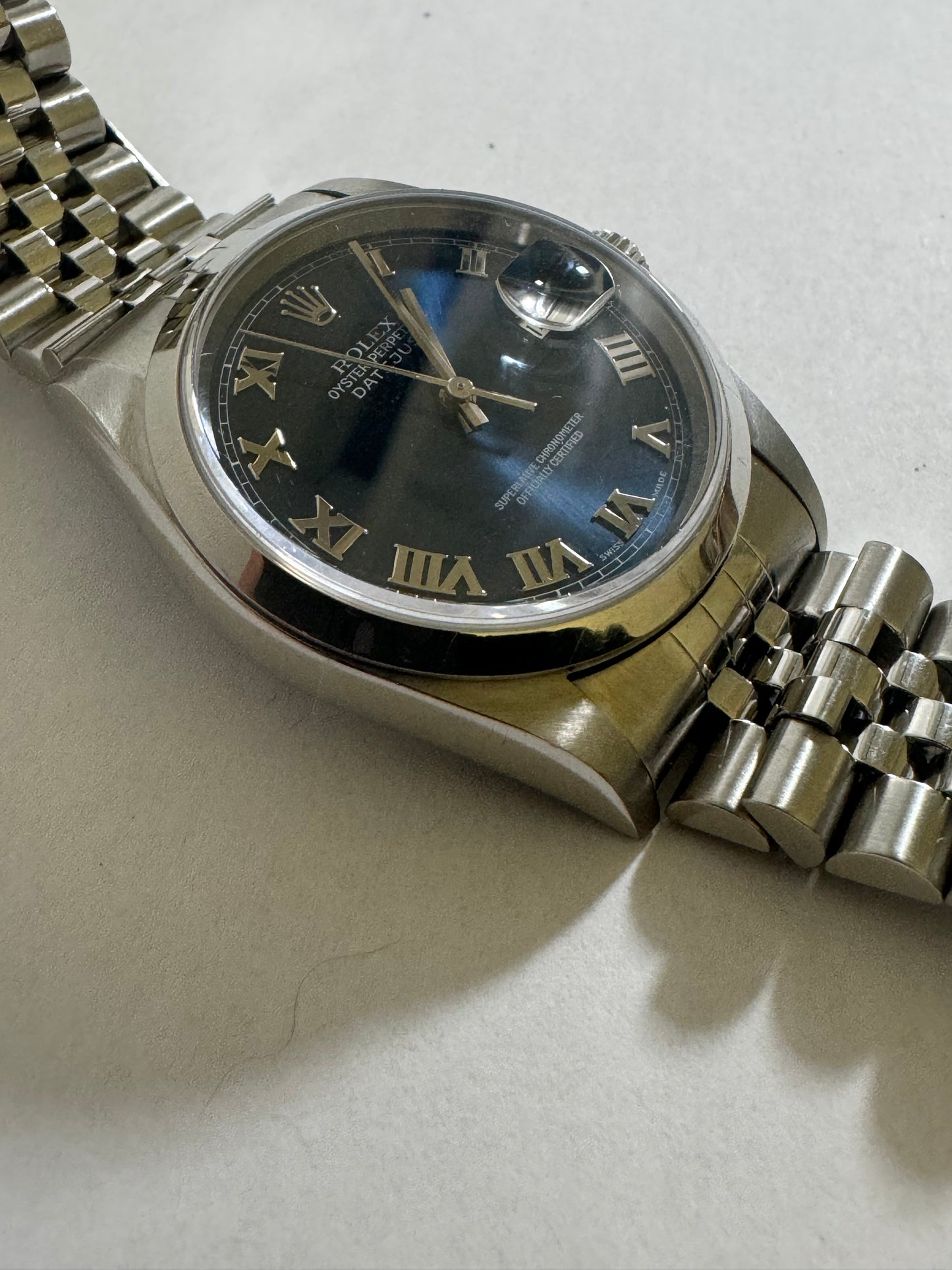 Rolex datejust 16200 jubilee blue dial