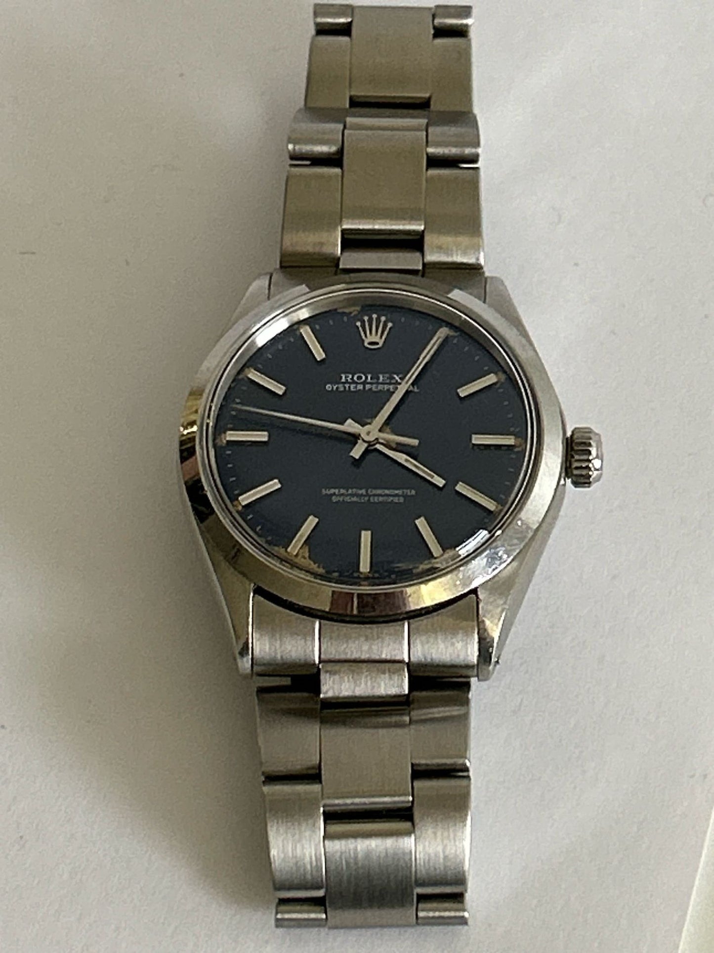 Rolex date 1002 automatic 34 mm blu dial