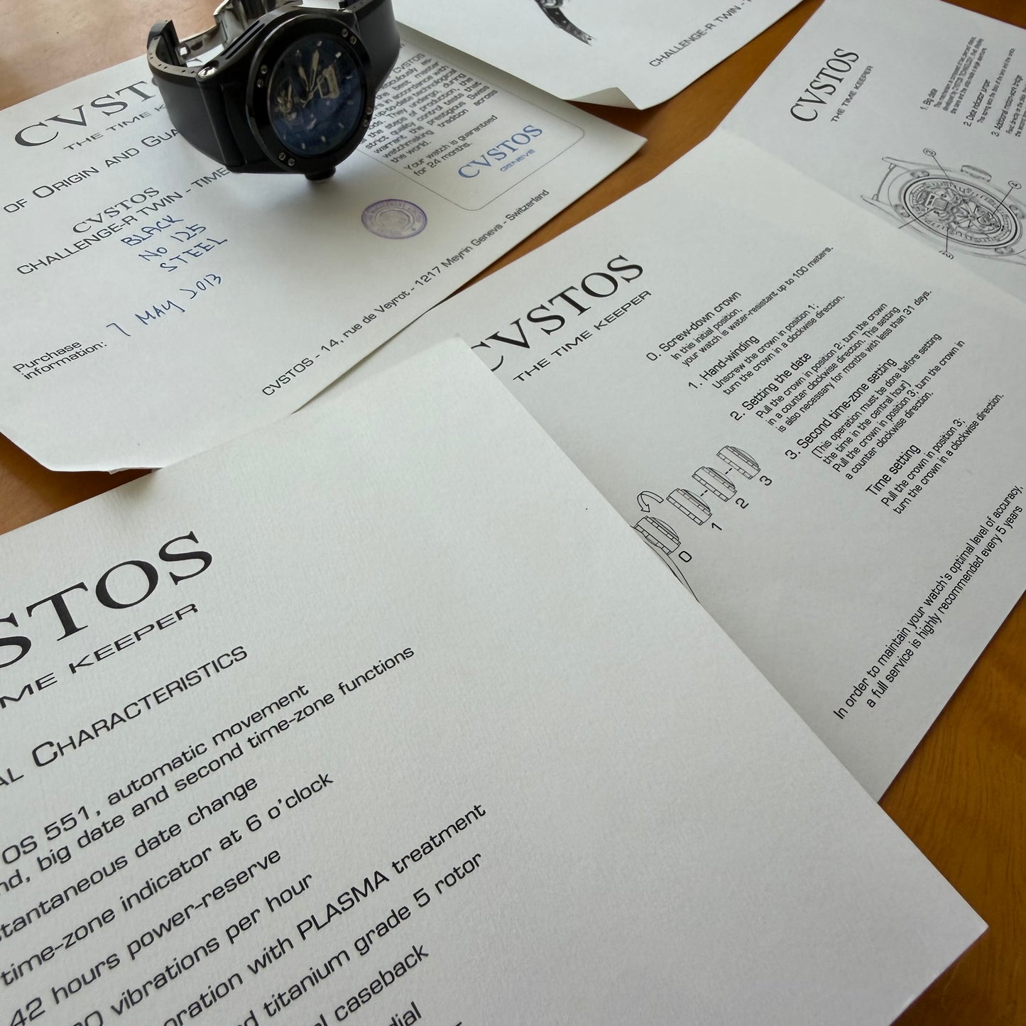 CUSTOS CHALLENGE-R  Orologio e garanzia in perfette condizioni, twin time, acc e pvd.