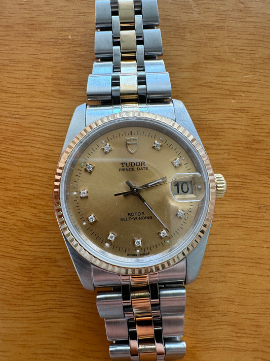 Tudor 74033 Prince date diamonds