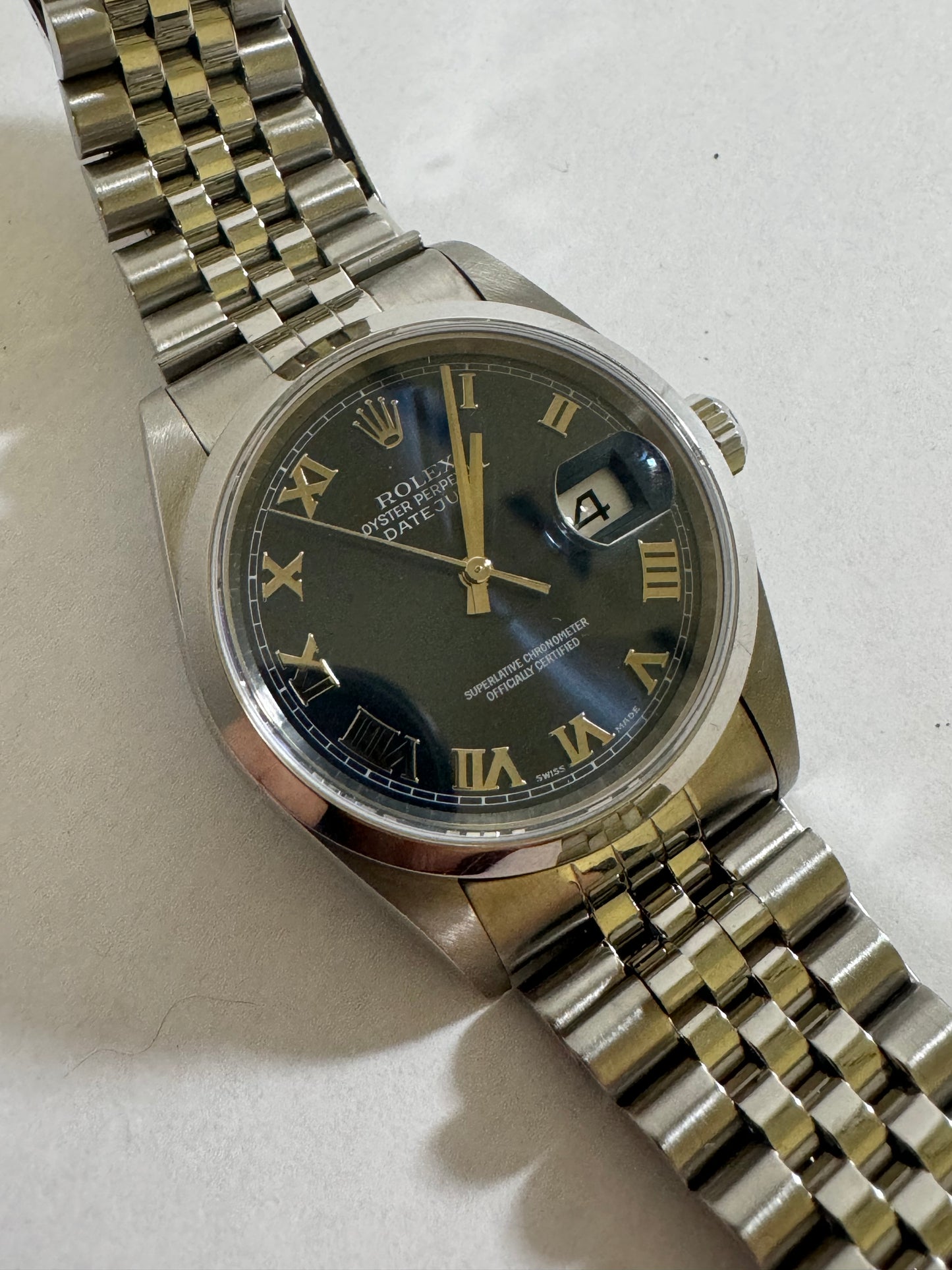 Rolex datejust 16200 jubilee blue dial