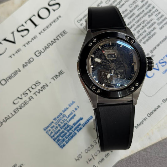 CUSTOS CHALLENGE-R  Orologio e garanzia in perfette condizioni, twin time, acc e pvd.