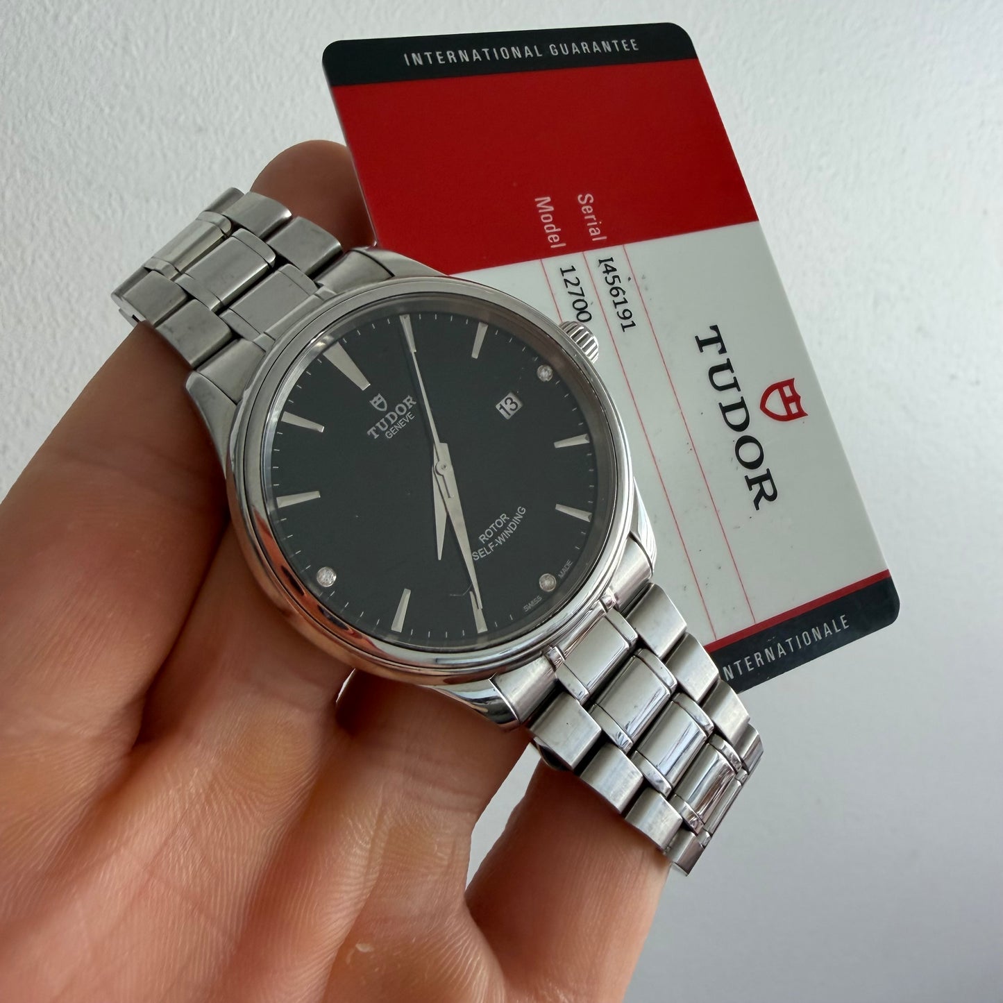 Tudor 12700 Style black diamonds