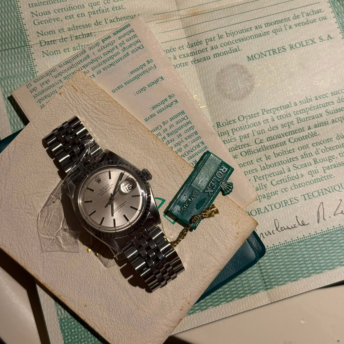 Rolex datejust 1603 paper