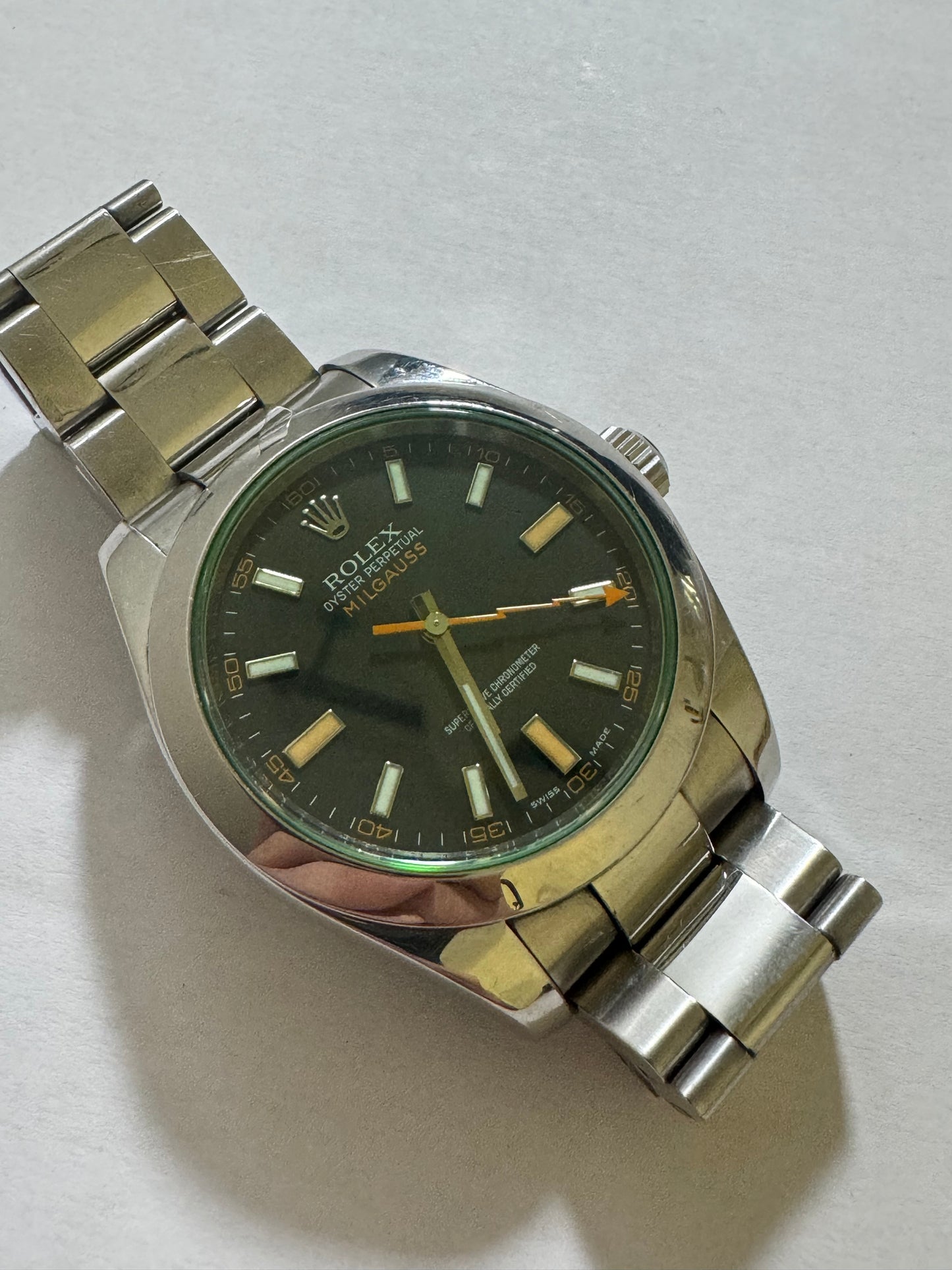 Rolex mill gauss 116400 vetro verde