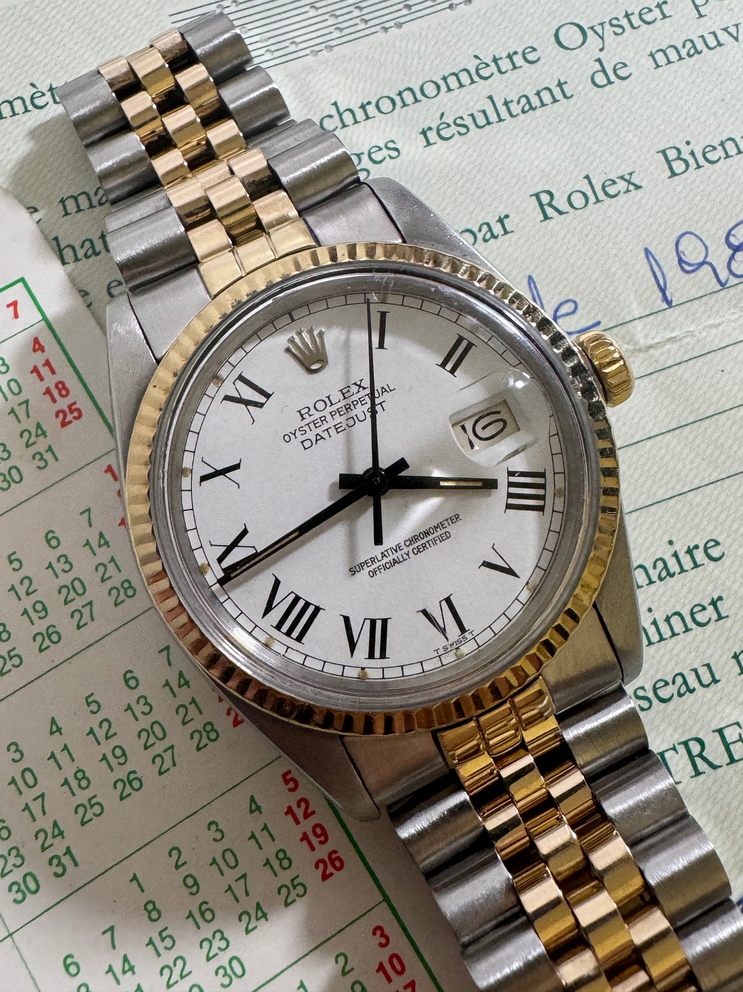 Rolex datejust 1601 paper Buckley dial