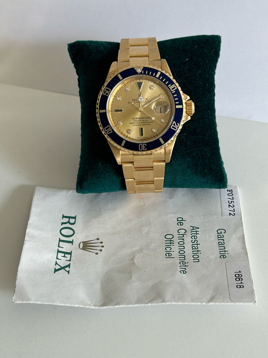 Rolex Submariner 16618 serF serti dial no holes