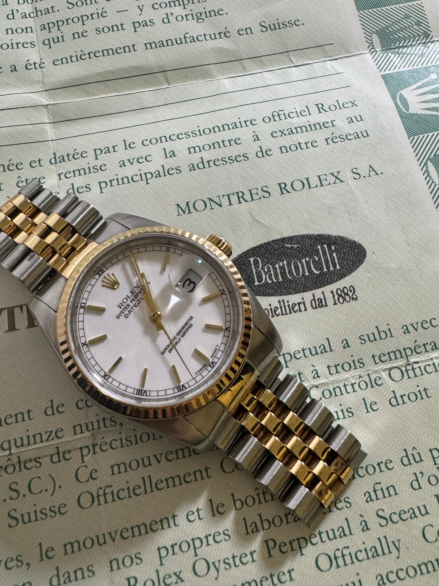 Rolex datejust 16233 paper