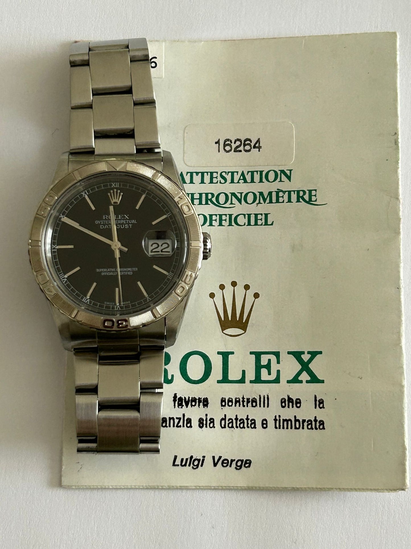 Rolex turn o graph 16264