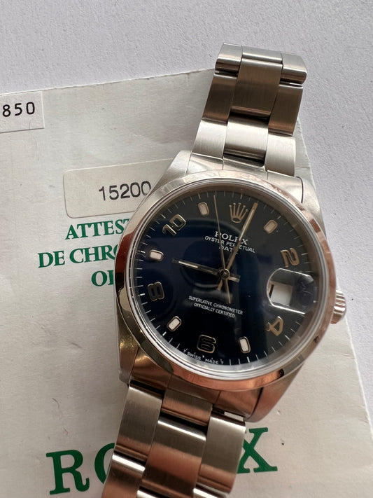 Rolex date 15200 blu dial