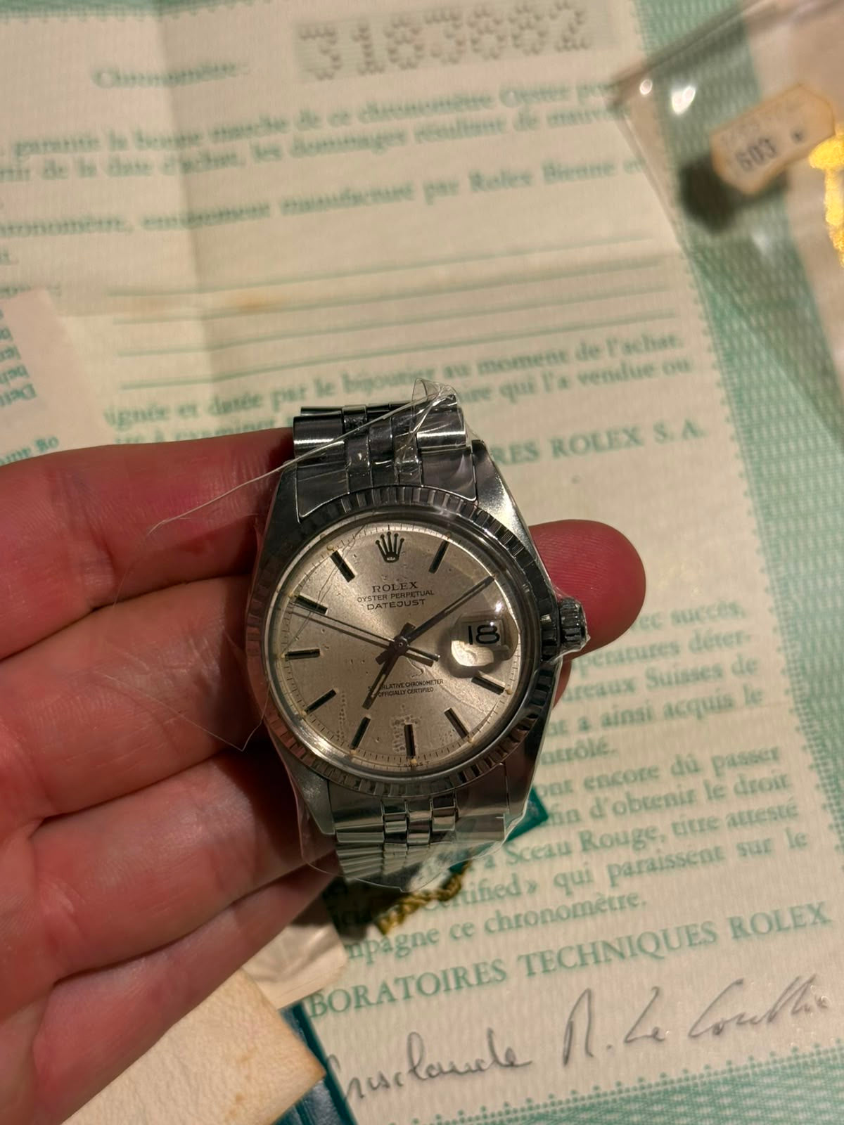 Rolex datejust 1603 paper