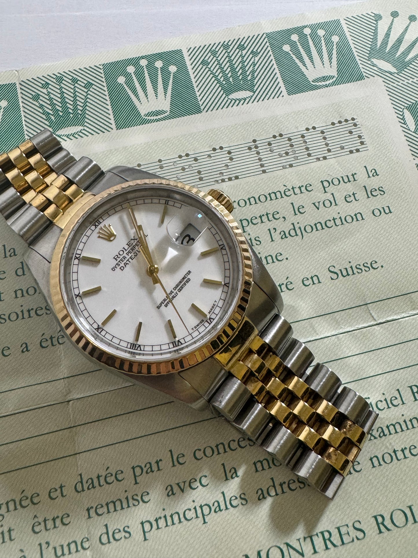 Rolex datejust 16233 paper