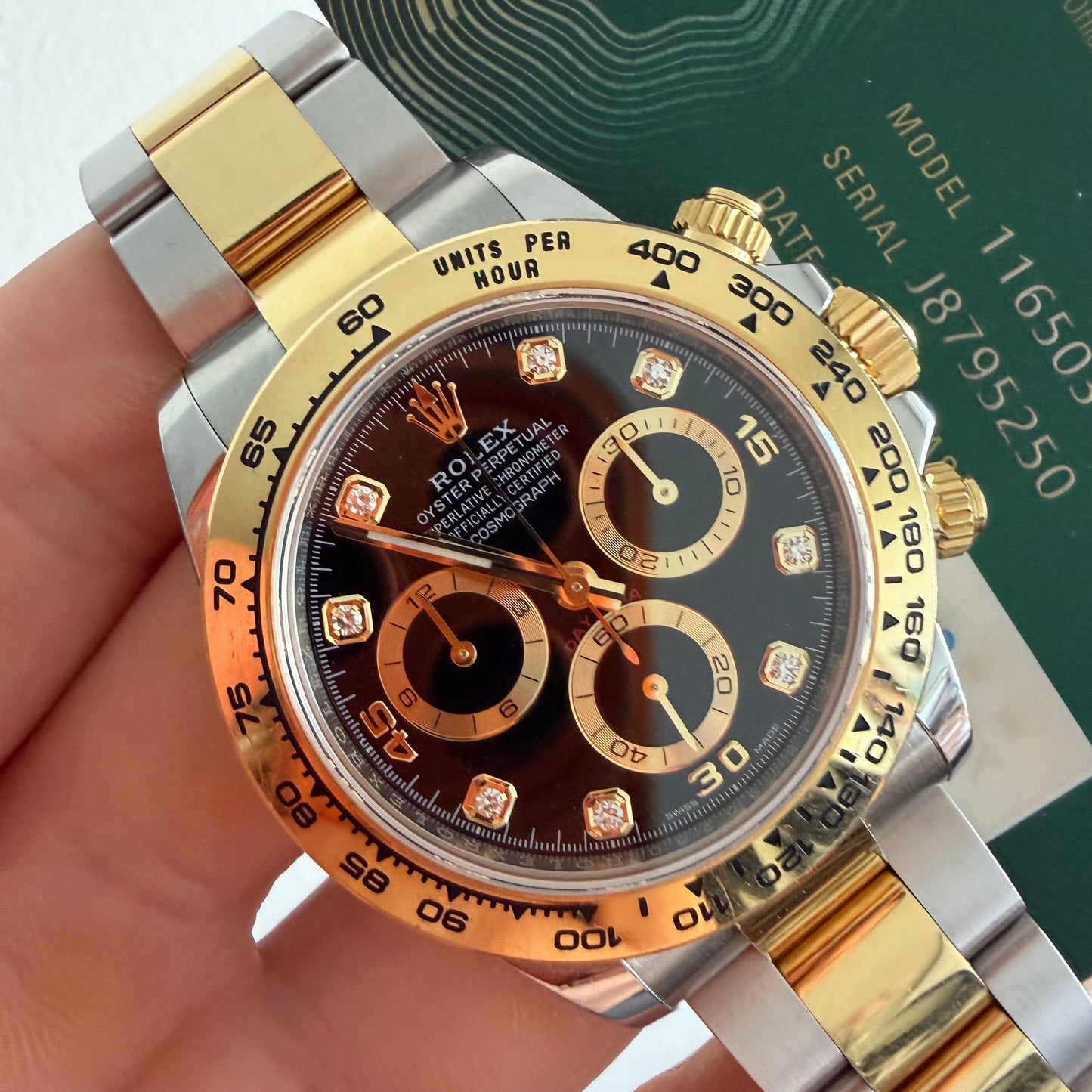 Rolex daytona new card 116503 new diaonds dial