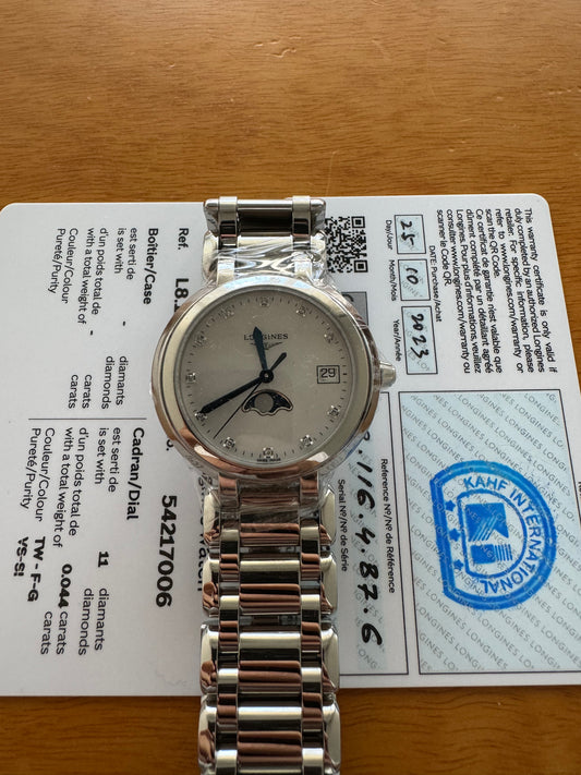 Longines Prima Luna Stainless White Quartz L8.116.4.71.6