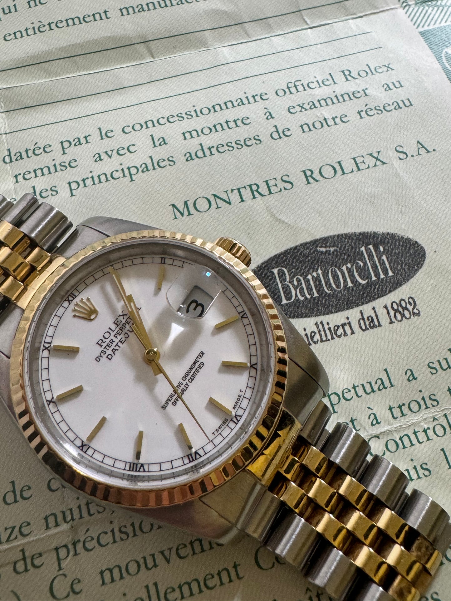 Rolex datejust 16233 paper