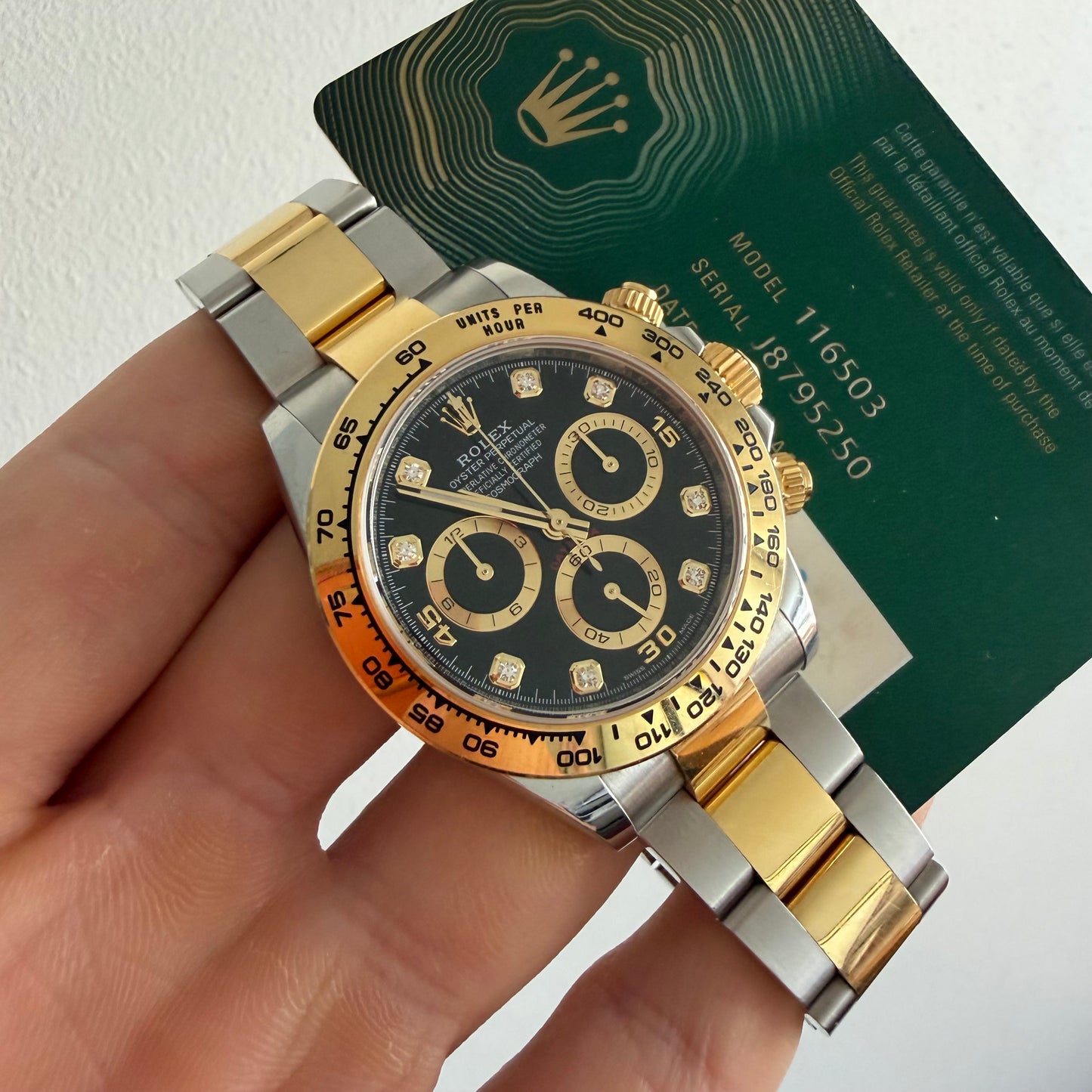 Rolex daytona new card 116503 new diaonds dial
