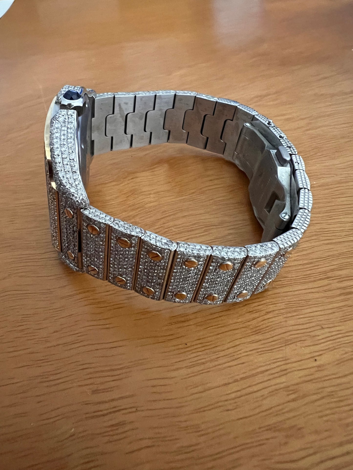 Cartier 4072 santos full frosted 14ct diamonds